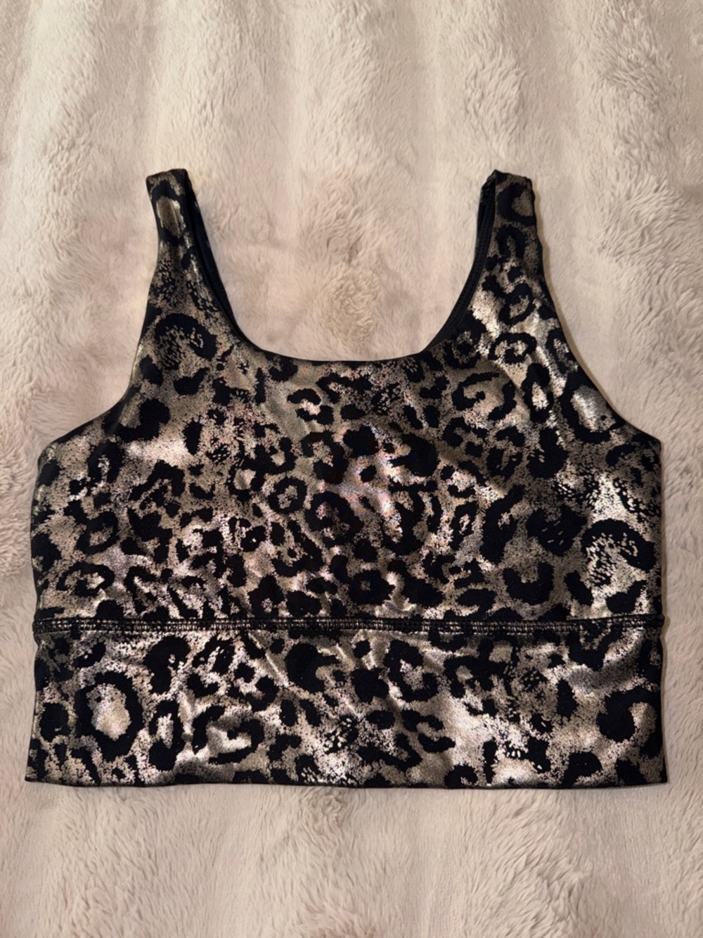 DYI Metallic Leopard Sports Bra - Black & Silver - Picture 4 of 8